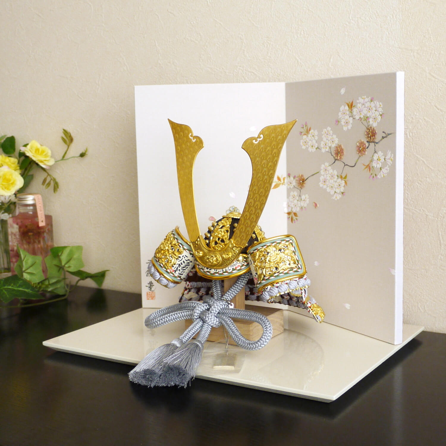 【BF8日間限定★独自P10倍★11/20-27】五月人形 コンパクト おしゃれ インテリア 兜飾り 5月人形 端午の節句 京北野 平安武久 京8号淡水色糸 純...