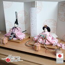 雛人形 コンパクト モダン おしゃれ インテリア ひな人形 おひなさま 清水光雲 柳サイズ パープル刺繍 正絹西陣織 かわいい お雛様 雛 親王飾り 増村人形店 MMN1544|詳細画像