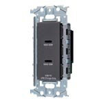 パナソニック(Panasonic) 埋込[充電用]USBコンセント2ポート(最大60W)(USB Type-C)（マットグレー) WTL1488MH