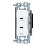 パナソニック(Panasonic) 埋込[充電用]USBコンセント2ポート(最大60W)(USB Type-C)（マットセラミックホワイト) WTL1488MW