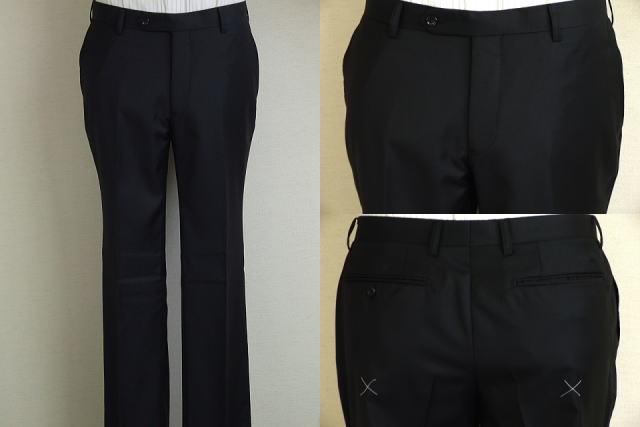 【Loropiana ロロピアーナ FOUR SEASONS】【秋冬春】スタイリッシュタイプ【AB体】2ボタンシングルスーツ/黒無地