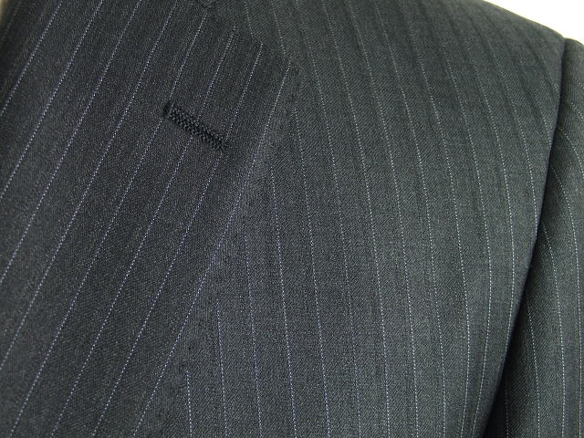 【Loropiana ロロピアーナ】【春夏秋】ベーシックタイプ【BB体】2ボタンシングルスーツグレーストライプ