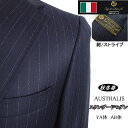 スタンダードモダン【Loropiana ロロピアーナ〜AUSTRALIS】【秋冬春】【YA体】【AB体】2ボタンシングルスーツ/紺ストライプ【送料無料】