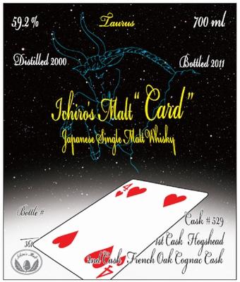 FOUR of HEARTS 59.2％/イチローズカードイチローズモルト　カードシリーズ 冬の星座ラベル 「フォー　オブ　ハーツ」Ichiro's Malt CARD Series