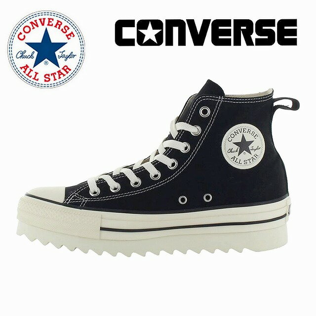 レディースメンズスニーカー ハイカット厚底スニーカー コンバース converse CONVERSE オールスター シャークソール HI ブラック ALL STAR SHARKSOLE HI