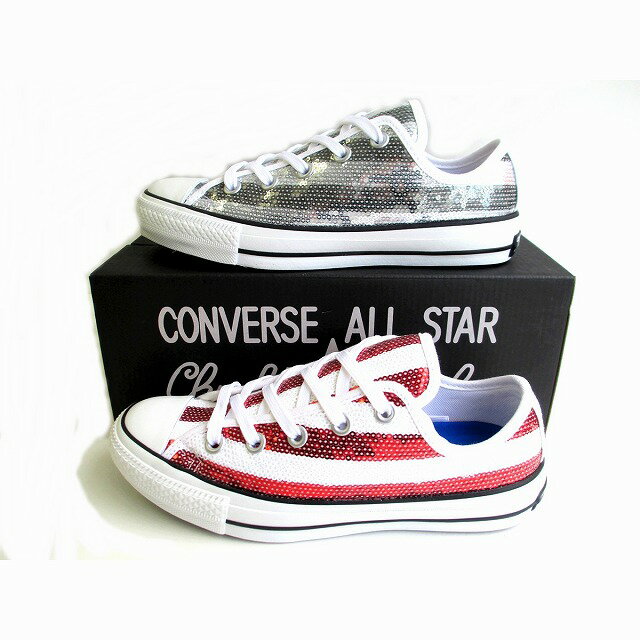 送料込み コンバース オールスター converse all star 100 スパンコール USF OX レッド シルバー ALL STAR 100 SPANGLE USF OX レディース スニーカー