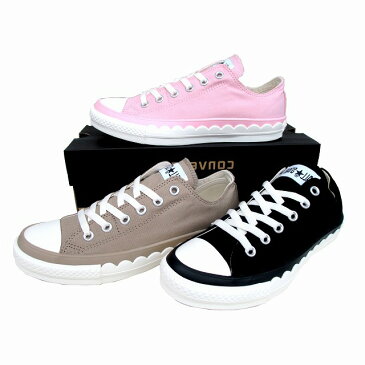 コンバース オールスター 限定モデル converse オールスター スカラップテープ スリップ OX ブラック ベージュ ピンク ALL STAR SCALLOPTAPE SLIP OX レディース スニーカー