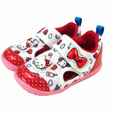 Moonstar ムーンスター ハローキティ サンリオ SAN B03 子供 サンダル キッズシューズ 女の子 マジックテープ ベビーシューズ レッド