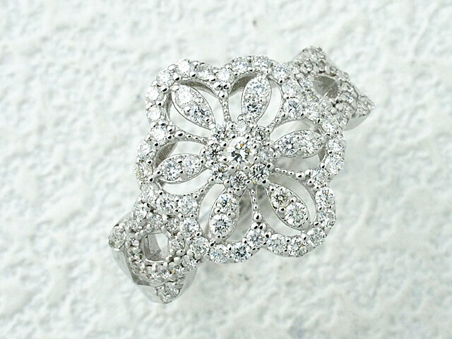 樂天商城 - マスヤ質店◆ ダイヤモンド/0.50ct K18WG ホワイトゴールド デザイン リング ＃12 仕上済【中古】