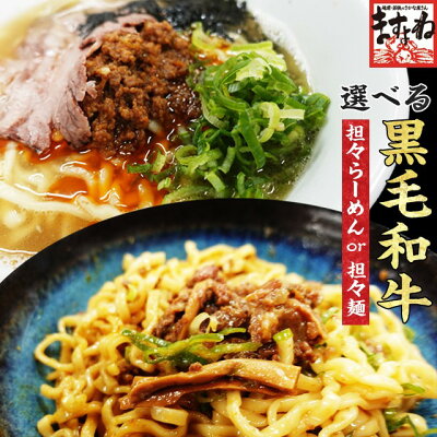 越前かに問屋「ますよね」 【送料別】「肉派」旨味溢れる!選べる★黒毛和牛坦々らーめん or 黒毛和牛担々麺 2人前セット 担々麺 らーめん ラーメン 麺 たんたん 坦々 肉