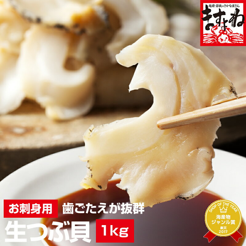 【お刺身用】大粒生つぶ貝大盛り1kg（500g×2）(ロシア オホーツク海産)送料無料(つぶかい/つ ...