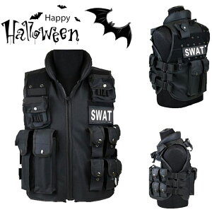 【期間限定!3980円→3380円】ハロウィン コスプレ SWAT ベスト コスプレ コスチューム 警察 婦人警官 フリーサイズ 衣装 特殊部隊 コスチューム 制服 フルセット サバイバルゲーム 戦闘服 ハロウィン 仕様 学院祭 文化祭