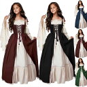 【期間限定!4790円→3590円】 ハロウィン コスプレ レトロワンピース 角領 女の子 舞台着 公演着 衣装 仮装 ハロウィンパーティー 仮装舞踏会 演出服...