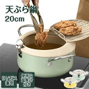 天ぷら鍋 温度計付き フタ付き IH対応 ガス 揚げ鍋 揚げ物 鍋 天麩羅 油切り 20cm 分解可能 丸洗い可能 ギフト 新生活 母の日