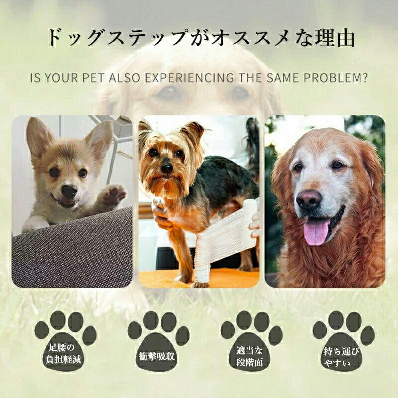 ドッグステップ ドッグスロープ 2段/3段/4段 ドッグ ステップ スロープ ペット 犬 小型犬 子犬 愛犬 介護 高齢犬 老犬 室内犬 登り台 階段 おしゃれ ソファー ベッド 犬用階段 滑り止め カバー取り外し ペット用品 犬用 わんちゃん 最短翌日配達 2