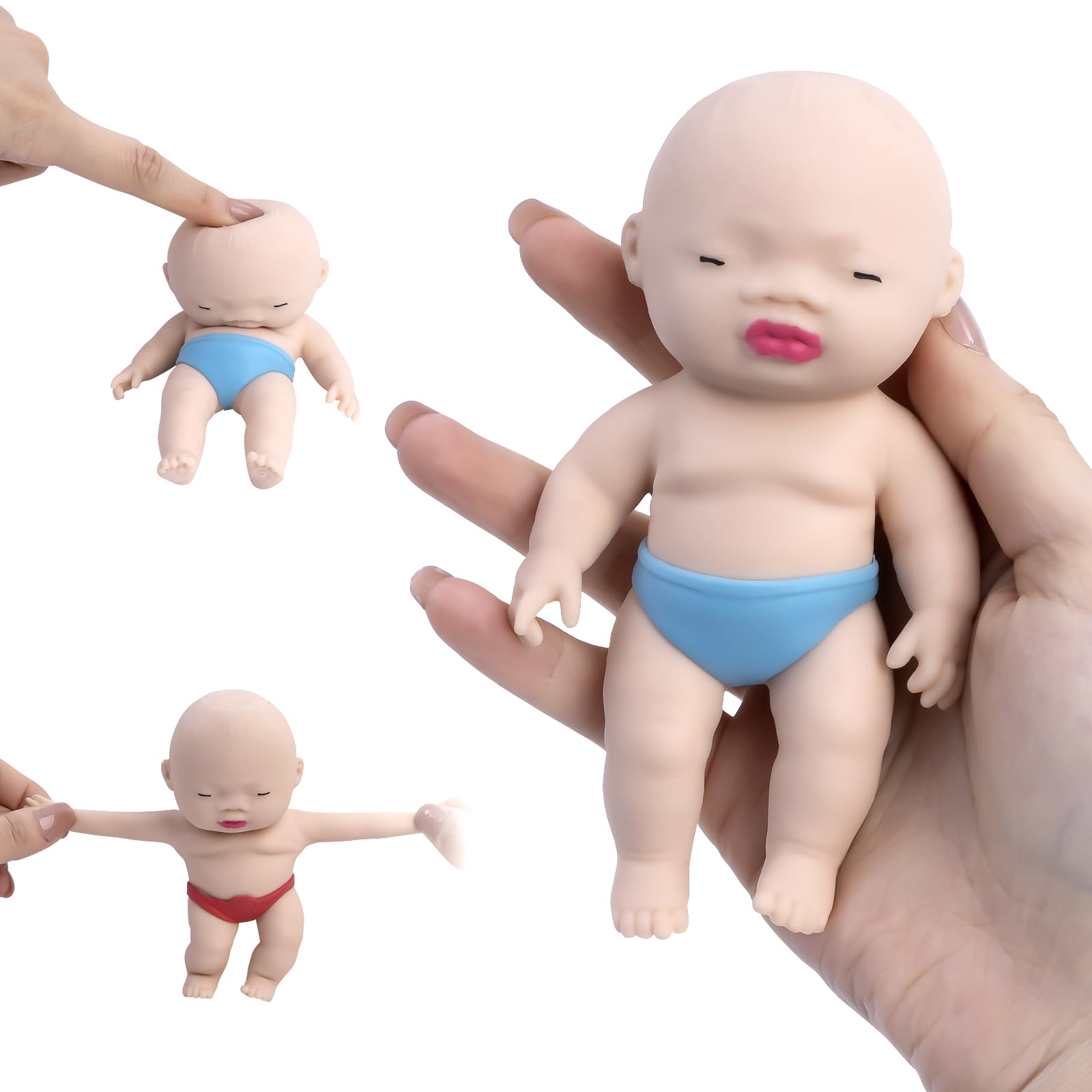 赤ちゃんスクイーズ 4個セット 可愛い 玩具 ストレス解消 発散 人形 おもちゃ 子供 グッズ マインドリリース 握るとぐにゃ プレゼント 子供 大人兼用