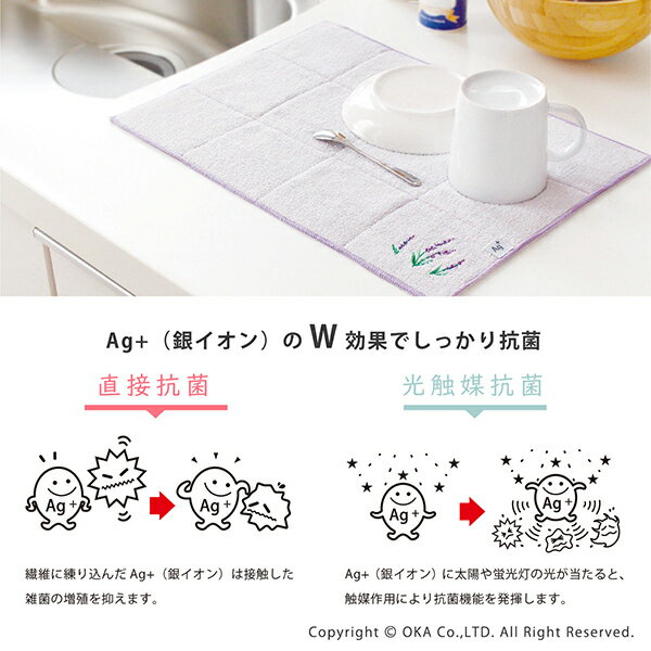 【8%OFFクーポン★15日10時-16日1:59】 新Ag+（エージープラス）抗菌水切り吸水マッ...