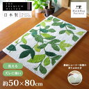 【最大1500円OFFクーポン】 リーフグリーン2 コーナー吸着 玄関マット 約50×80cm アイボリー 玄関 マット ウィルトン織り 高級 洗える 洗濯可 ウォッシャブル 室内 屋内 ラグ ラグマット インテリア雑貨 リーフ 風水 日本製