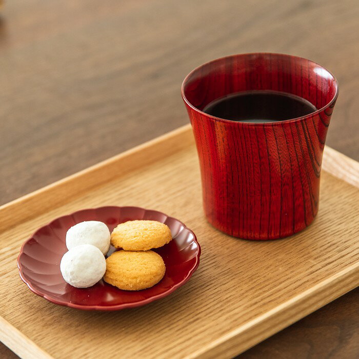 豆皿 3.5フラワー 古代朱/溜 食洗機&電子...の紹介画像2