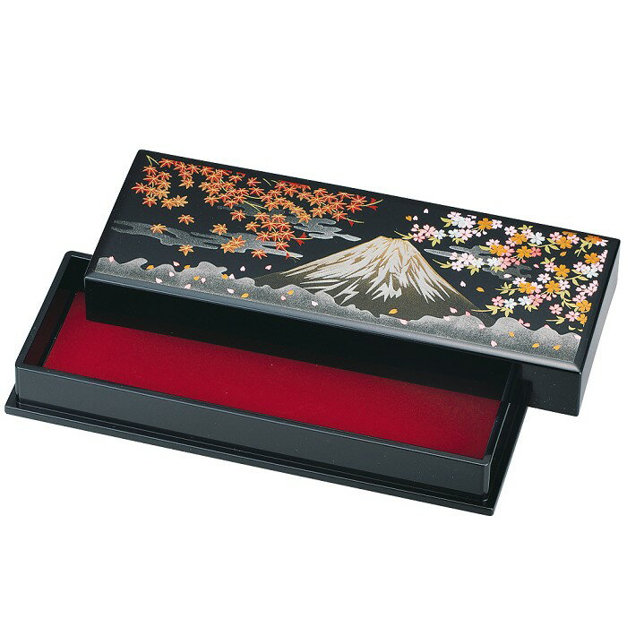 樂天商城 - ペンケース 黒 富士に春秋山中漆器 山中塗 インテリア お土産 海外土産 プレゼント 記念品 叙勲 周年記念