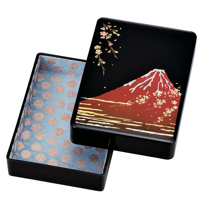 手許箱 富士に桜( インテリア お土産 海外土産 プレゼント 山中漆器 山中塗 世界遺産 ギフト 日本製 海外 富士山 金 和 還暦祝い 贈り物)