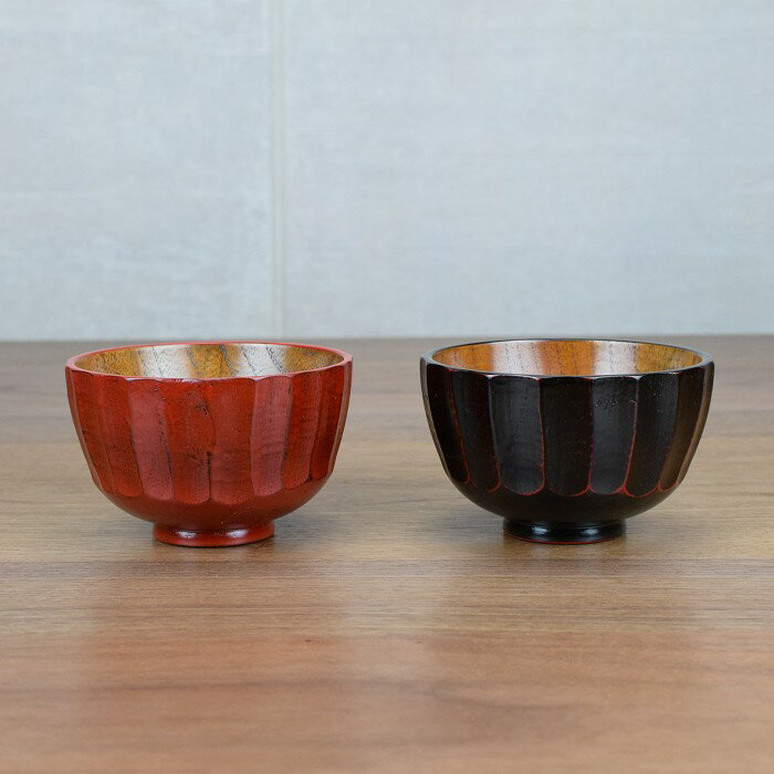 夫婦汁椀 菊彫 根来&曙 ペアセット汁椀 お椀 赤 黒 木製 漆塗り 和 夫婦椀