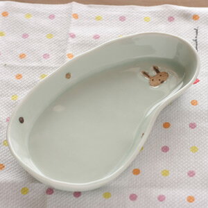 ■子供用食器 変形皿 うさぎ■和食器 陶芸 美濃焼 カレー パスタ 男の子 女の子 食器セット はじめてのにぎにぎセット 出産祝い 結婚祝い プレゼント 素敵 ...
