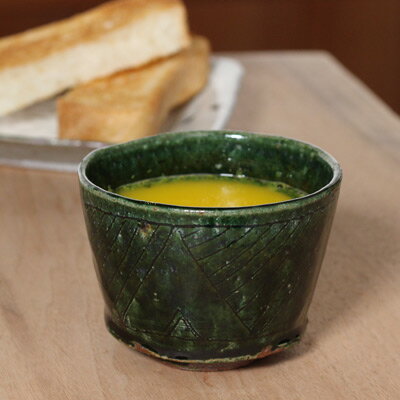 ■織部線模様湯のみ■和食器 陶芸 陶芸作家 粉引き 織部焼き 茶碗 湯飲み茶碗 コップ お茶 おしゃれ モダン 素敵 オリジナル 人気 プレゼント 母の日 父の日 敬老の日 手作り 贈り物 ご結婚祝い