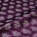 生地 布地 手芸 小葵 枝桜 有職文様 紫 西陣織 正絹 シルク 巾60cm 長さ10cm単位 金襴緞子はぎれ 端切れ 人形 衣装 和布 和風生地 和生地(3)
