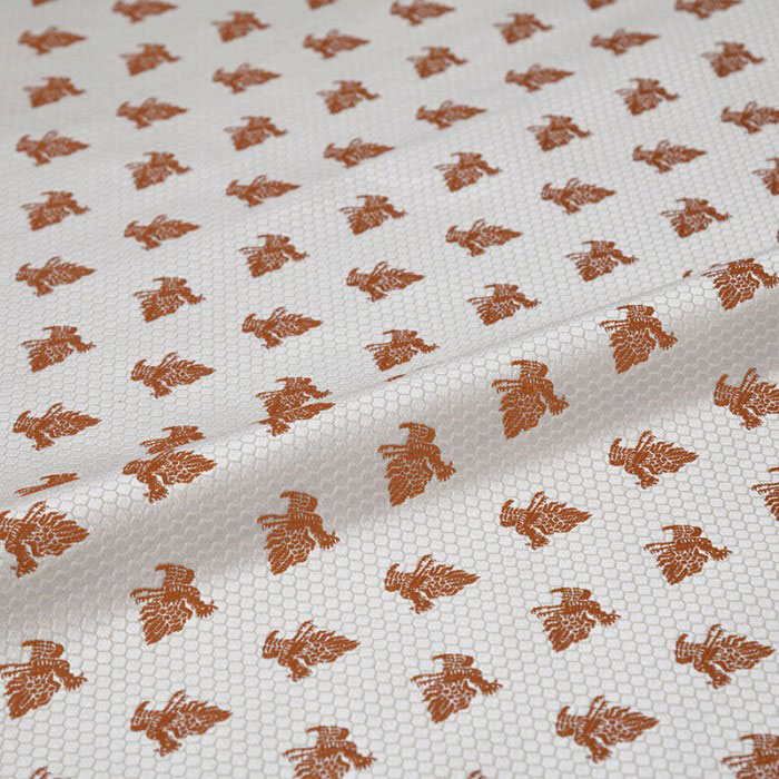 生地 布地 手芸 鳳凰 亀甲 有職文様 白 西陣織 緞子 正絹 シルク 化繊混紡 巾60cm 長さ10cm単位 和柄生地ケース 端切れ カットクロス 和布 和風生地 和生地