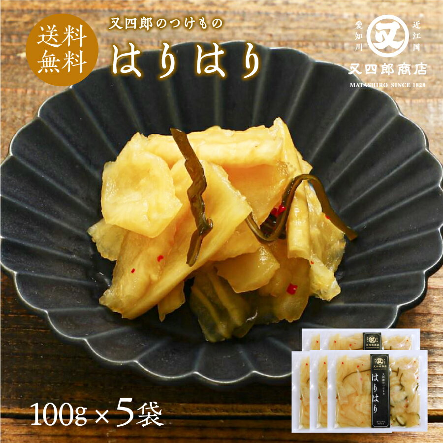 【ネコポス送料無料】又四郎のつけもの|はりはり 5袋セット (100g×5袋) 【ポスト投函】又四郎商店 はりはり漬け はりはり漬 大根 大根漬け 九州大根 国...