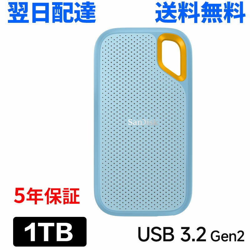 1TB ポータブル SSD SanDisk Extreme サンディスク 外付SSD 高速データ転送1050MB/秒 USB3.2 Gen2 USB-A/USB-C両対応 海外パッケージ 軽量 高耐久 耐衝撃 大容量 写真動画 翌日配達送料無料 5年保証 SDSSDE61-1T00-G25B