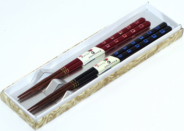 若狭箸 若狭塗 明かり窓 お箸ペアセット(箱付き)/ 食洗機対応【お箸 おはし】【日本製】【夫婦箸】【ペア】【木製】【和食器】【海外 お土産】プレゼント ギフト 贈リ物 祝 お祝い 記念品