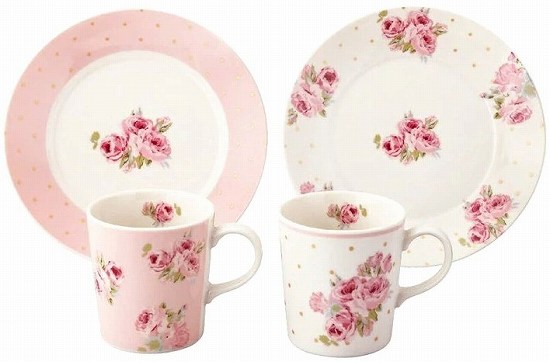乐天商城 - LAURA ASHLEY ローラアシュレイ ポルカドット クチュールローズ モーニングペアセット プレゼント ギフト 贈リ物 セット 新生活 北欧 雑貨 キッチン用品 食器 洋食器 キッチン 台所 お洒落 おしゃれ オシャレ 綺麗 キレイ 可愛い カワイイ
