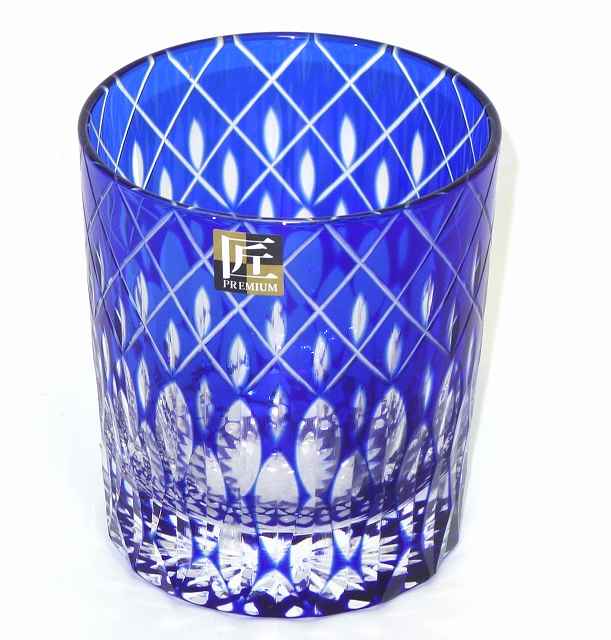 切子グラス 匠PREMIUM 玉響 ブルー オールドグラス（フリーグラス）木箱付 プレゼント ギフト 贈リ物 セット 新生活 北欧 雑貨 キッチン用品 食器 ガラス食器 キッチン 台所 お洒落 おしゃれ オシャレ 綺麗 キレイ 可愛い カワイイ