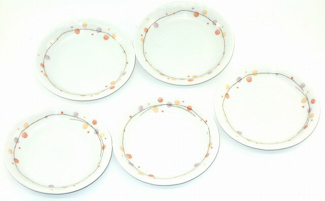 美濃焼 花てまり(赤)ゆらぎ40皿13.5cm プレート5枚セット プレゼント ギフト 贈リ物 祝 お祝い 記念品