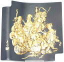 常滑焼 額瓦 七福神 (黒金) 専用箱付き 置物 縁起物 正月飾り 迎春飾り 干支飾り ギフト 贈リ物 祝 お祝い 記念品(3)