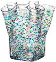 津軽びいどろ/ビードロ 天開 フリル花器 ねぶた【小】【花瓶 花器 フラワーベース】プレゼント ギフト 贈リ物 祝 お祝い 記念品