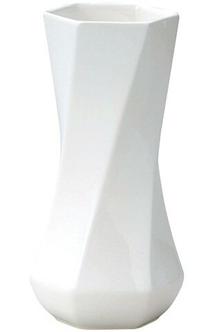 乐天商城 - GREENHOUSE ホワイト 六角ひねり 花入 高さ18cm 854-17-735 プレゼント ギフト 贈リ物 祝 お祝い 記念品