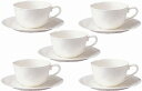 ノリタケ<Noritake>アンサンブルホワイト ティー・コーヒーカップ&ソーサー(5客セット)【送料無料】プレゼント ギフト 贈リ物 祝 お祝い 記念品 食器...