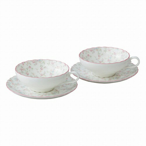 ノリタケ＜Noritake＞キューティーローズ ティー碗皿ペアセット【紅茶専用】【送料無料】プレゼント ギフト 贈リ物 祝 お祝い 記念品 食器 セット 可愛い 引き出物 引出物 内祝い お返し 出産内祝い 快気祝い