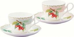 ノリタケ＜Noritake＞オーチャードガーデン カップ & ソーサーペアセット（色変わり/アトモスグリーン/スモーキーピンク） プレゼント ギフト 贈リ物 祝 お祝い 記念品 食器 セット 可愛い 引き出物 引出物 内祝い お返し 出産内祝い 快気祝い