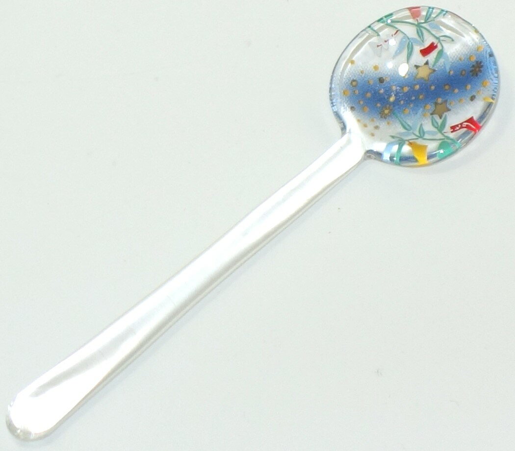 ガラススプーン【七夕/天の川】お祝い ミニ コンパクト 初節句 置物 陶器 陶製 季節飾り 出産祝い】プレゼント ギフト 贈リ物 祝 お祝い 記念品