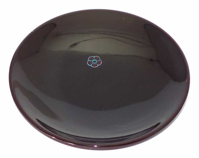 Rakuten - 紀州漆器 貝貼梅 銘々皿 溜 径約12.4cm 単品 漆器 お皿 皿 プレート プレゼント ギフト 贈リ物 祝 お祝い 記念品