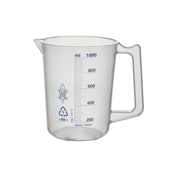 トラスコ中山 TRUSCO ポリプロピレン青目盛ビーカー 1000ml(取手付) HPB-1000