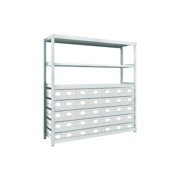 Rakuten - トラスコ中山 TRUSCO スチール製軽中量ボルトレス棚 M2型 スチール引出付 W1760×D450×H1800 小×5・大×30 M2-6648-A5B30