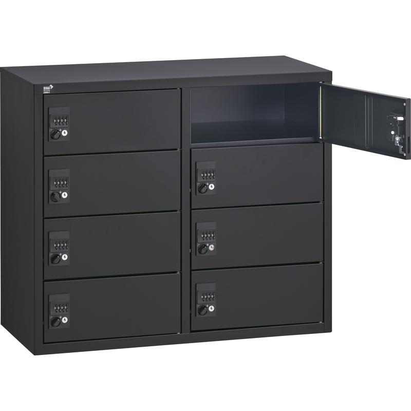 Other - 【法人限定】 生興 / セイコー ALZK-PL32-8・パーソナルロッカー8扉 ※上下連結金具付属 サイズ(W880*D380*H750) ブラック 92427