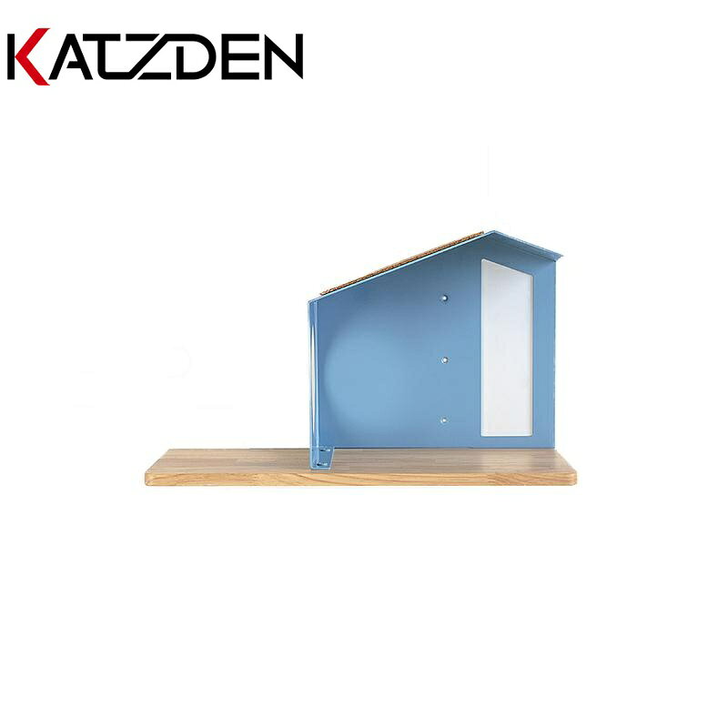 カツデン キャットシェルフNekonoMa ハウスタイプC W520×H300×D210 パステルブルー(PB) nekonoma-c2