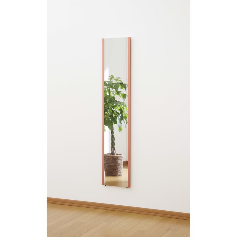 Jフロント建装 スリム姿見ミラー 300mm*1500mm飾り縁：太 R・レッド NRM-3-R ミラー壁掛け全身鏡ミラー全身フィルムミラー
