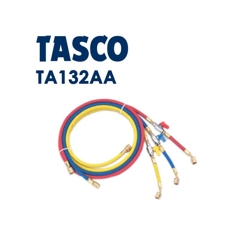 イチネンTASCO バルブ付チャージホースセット(R410A) 92cm 赤・青・黄 ta132aa